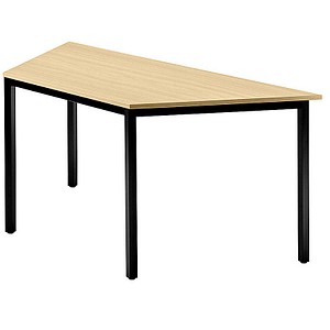 HAMMERBACHER Konferenztisch VDQTR ahorn Trapezform, Vierkantrohr schwarz, 160,0 x 69,0 x 72,0 cm