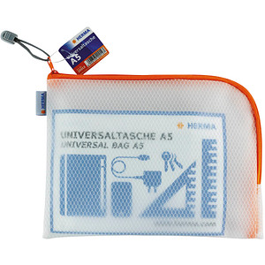 HERMA Reißverschlussbeutel DIN A5 transparent/orange, 1 St.