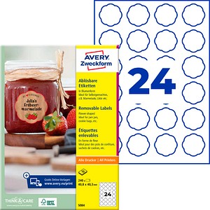 AVERY Zweckform Etiketten 5084 weiß 40,8 x 40,3 mm, 10 Blatt