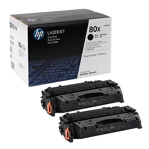 2 HP 80X (CF280XD) schwarz Tonerkartuschen 2 HP 80X (CF280XD) schwarz Tonerkartuschen