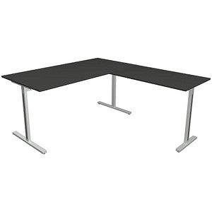 Kerkmann Form 1 Schreibtisch anthrazit rechteckig, T-Fuß-Gestell silber 160,0 x 80,0 cm