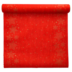 PAPSTAR Tischläufer Christmas Shine 88657 rot 40,0 cm x 3,0 m, 1 St.