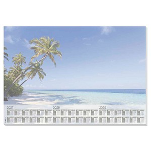 SIGEL Schreibtischunterlage Beach 2027/2028/2029 blau Papier 59,5 x 41,0 cm, 30 Blatt