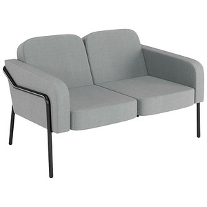 meet powered by PAPERFLOW 2-Sitzer Sofa MEDSO L Rund grau schwarz Stoff 125,0 x 74,7 x 74,0 cm, 1 St.