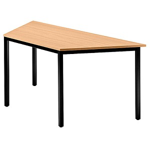 HAMMERBACHER Konferenztisch VDQTR buche Trapezform, Vierkantrohr schwarz, 160,0 x 69,0 x 72,0 cm