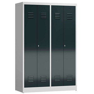 ClassiX Spind anthrazit, lichtgrau X-510448, 2 Schließfächer 118,5 x 50,0 x 180,0 cm