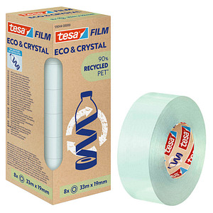 tesa tesafilm® ECO & CRYSTAL Klebefilm transparent 19,0 mm x 33,0 m 8 Rollen