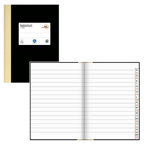 Ursus® Geschäftsbuch DIN A5 liniert, schwarz/gelb Hardcover 192 Seiten, 1 St.