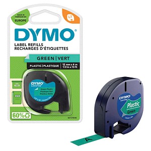 DYMO Schriftband LetraTag 91224 S0721640, 12 mm, schwarz auf grün, 1 St.