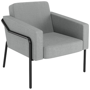 medso powered by PAPERFLOW Sessel MEDSO L grau schwarz Stoff 75,0 x 74,3 x 73,6 cm, 1 St.