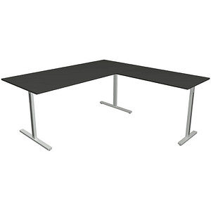 Kerkmann Form 1 Schreibtisch anthrazit rechteckig, T-Fuß-Gestell silber 180,0 x 80,0 cm