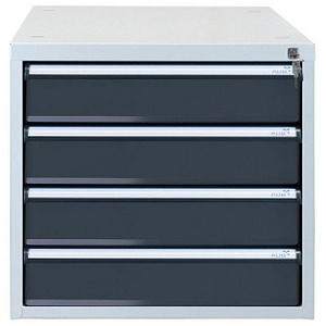 ADB Schubladenschrank anthrazit, lichtgrau 4 Schubladen 53,1 x 70,0 x 50,0 cm, 1 St.