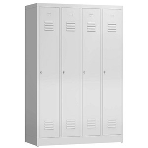 ClassiX Spind lichtgrau X-510140, 4 Schließfächer 118,0 x 50,0 x 180,0 cm