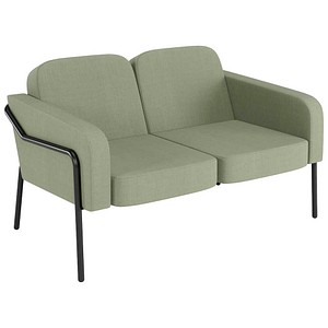 meet powered by PAPERFLOW 2-Sitzer Sofa MEDSO L Rund grün schwarz Stoff 125,0 x 74,7 x 74,0 cm, 1 St.
