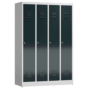 ClassiX Spind anthrazit, lichtgrau X-510148, 4 Schließfächer 118,0 x 50,0 x 180,0 cm