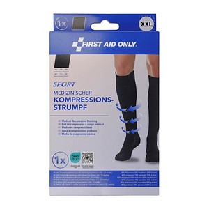 FIRST AID ONLY® Kompressionsstrümpfe, geschlossene Spitze SPORT schwarz Größe XXL 1 St.