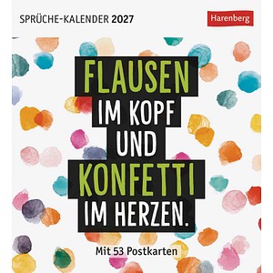 Harenberg Postkartenkalender Positive Sprüche Kalender 2027, 1 St.