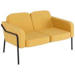 meet powered by PAPERFLOW 2-Sitzer Sofa MEDSO L Rund gelb schwarz Stoff 125,0 x 74,7 x 74,0 cm, 1 St.