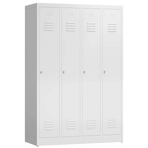 ClassiX Spind signalweiß X-510147, 4 Schließfächer 118,0 x 50,0 x 180,0 cm