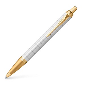 PARKER Kugelschreiber IM Premium weiß/gold, Schreibfarbe: blau, 1 St.