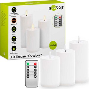 goobay LED-Kerzen weiß, 3 St.
