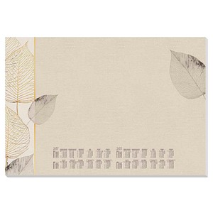 SIGEL Schreibtischunterlage Natural Leaves 2027/2028 creme Papier 59,5 x 41,0 cm, 30 Blatt