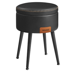VASAGLE Wohnzimmer-Hocker mit Stauraum LOM005B01 schwarz Kunstleder, 1 St.