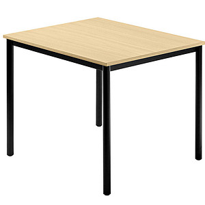 HAMMERBACHER Konferenztisch VDR08 ahorn quadratisch, Rundrohr schwarz, 80,0 x 80,0 x 72,0 cm