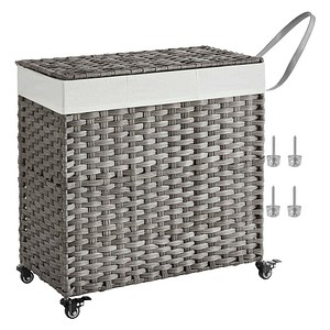 SONGMICS Wäschesortierer grau, weiß, bis 30,0 kg, 1 St.