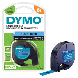 DYMO Schriftband LetraTag 91225 S0721650, 12 mm, schwarz auf blau, 1 St.