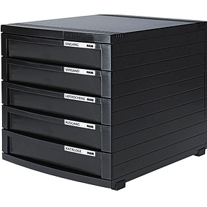 HAN Schubladenbox Contur  schwarz 1505-13, DIN B4 mit 5 Schubladen