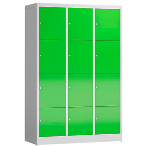 ClassiX Schließfachschrank gelbgrün, lichtgrau X-523435, 12 Schließfächer 118,5 x 50,0 x 180,0 cm