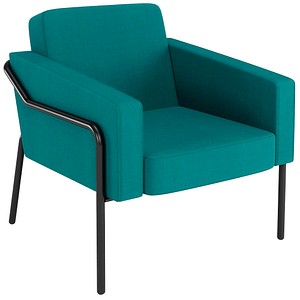 medso powered by PAPERFLOW Sessel MEDSO L blau schwarz Stoff 75,0 x 74,3 x 73,6 cm, 1 St.