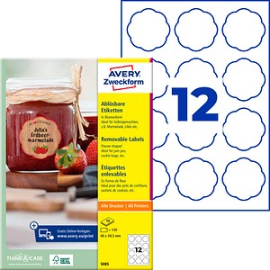 AVERY Zweckform Etiketten 5085 weiß 60,0 x 59,5 mm, 10 Blatt