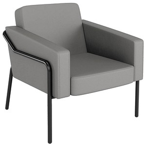 medso powered by PAPERFLOW Sessel MEDSO L grau schwarz Kunstleder 75,0 x 74,3 x 73,6 cm, 1 St.