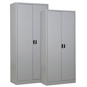 Gürkan Stahlschränke 109079 lichtgrau 4 Fachböden 92,0/80,0 x 42,0/38,0 x 195,0/180,0 cm, aufgebaut, 2 St.