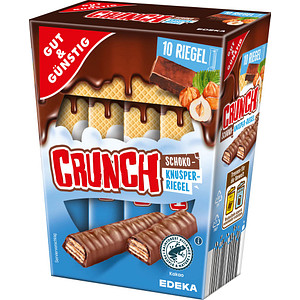 GUT&GÜNSTIG Crunch Schokoriegel 10 Riegel, 1 St.