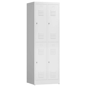 ClassiX Spind signalweiß X-520227, 4 Schließfächer 59,0 x 50,0 x 180,0 cm