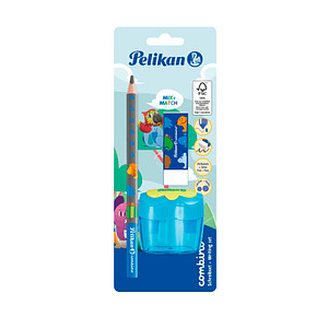 Pelikan Combino Schreiblern- Bleistift-Set B blau mit Tiermotiv, 1 Set