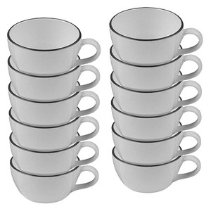 ID Fine Cappuccinotasse Modest Black Alzar grau 0,2 l, 12 St.
