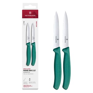 VICTORINOX Küchenmesser  Swiss Classic silber, grün, Klinge: 10,0 cm, 2 St.