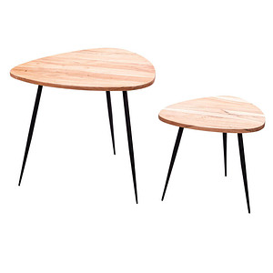 WOHNLING Beistelltische-Set Nierenform Massivholz akazie, 1 St.