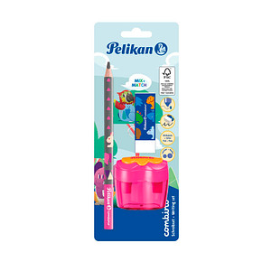 Pelikan Combino Schreiblern- Bleistift-Set B pink mit Tiermotiv, 1 Set