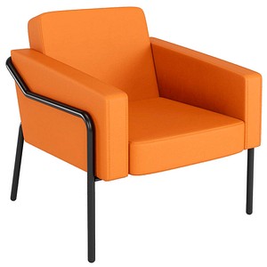 medso powered by PAPERFLOW Sessel MEDSO L orange schwarz Kunstleder 75,0 x 74,3 x 73,6 cm, 1 St.