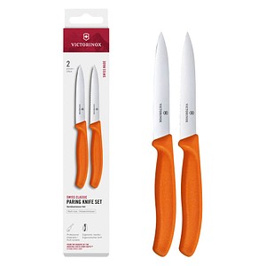 VICTORINOX Küchenmesser  Swiss Classic silber, orange, Klinge: 10,0 cm, 2 St.