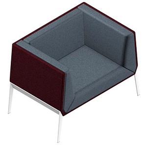 Quadrifoglio Besuchersessel Accord grau, bordeaux weiß Stoff 101,0 x 68,0 x 76,0 cm, 1 St.