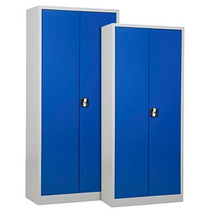 Gürkan Stahlschränke 111307 lichtgrau, enzianblau 4 Fachböden 92,0/80,0 x 42,0/38,0 x 195,0/180,0 cm, aufgebaut, 2 St.