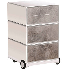 PAPERFLOW easyBox Industrial Rollcontainer weiß, bunt 61723 4 Auszüge 39,0 x 43,6 x 64,2 cm