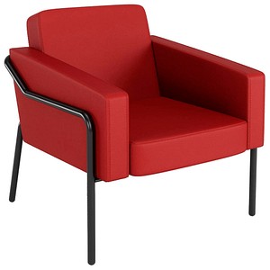 medso powered by PAPERFLOW Sessel MEDSO L rot schwarz Kunstleder 75,0 x 74,3 x 73,6 cm, 1 St.