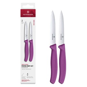 VICTORINOX Küchenmesser  Swiss Classic silber, violett, Klinge: 10,0 cm, 2 St.